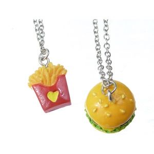 Burger & Fries Friendship Necklace